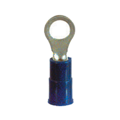 16-14 Gauge Ring Terminal #10 Stud Pvc Insulated Blue