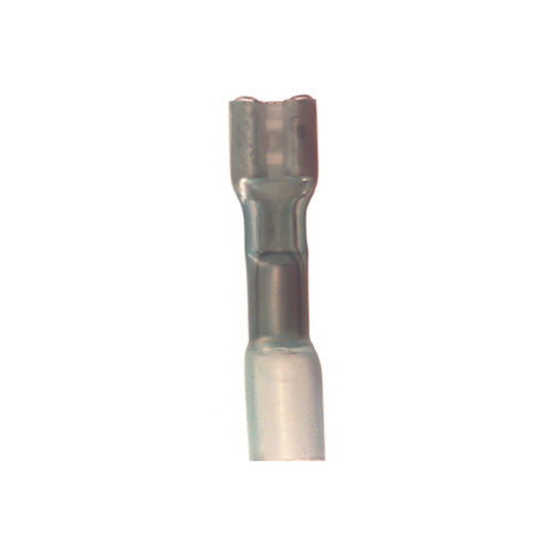 16-14 Gauge 1/4 Inch Female Push On Connector Solder Shrink Blue