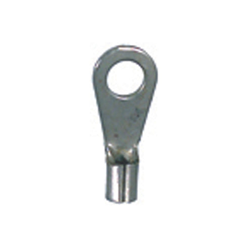 22-18 Gauge Uninsulated High Temperature Ring Terminal #6 Stud Nickel Plated Steel