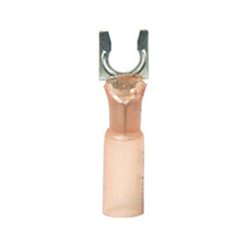 22-18 Gauge Snap Spade Terminal #6 Stud Heat Shrink Nylon Insulated Red