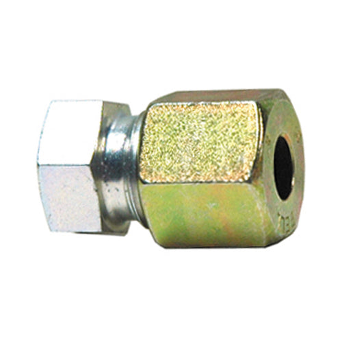 M8 10000 psi Zinc Plated Yellow Dichromate Carbon Steel Pipe Metric Adapter - Heavy Din 24 Degree Plug