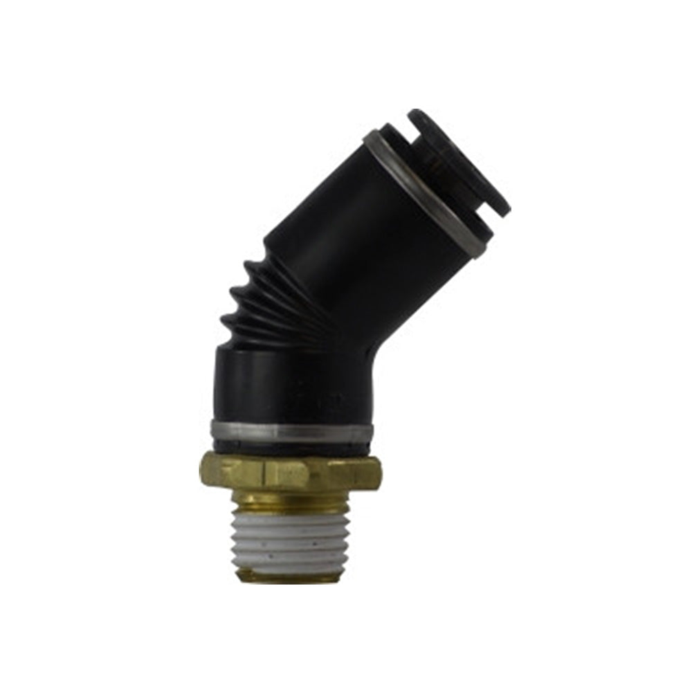 1/2 Inch x 1/2 Inch Male Pipe Composite/Brass Push-To-Connect D.O.T. 45-Degree Elbow