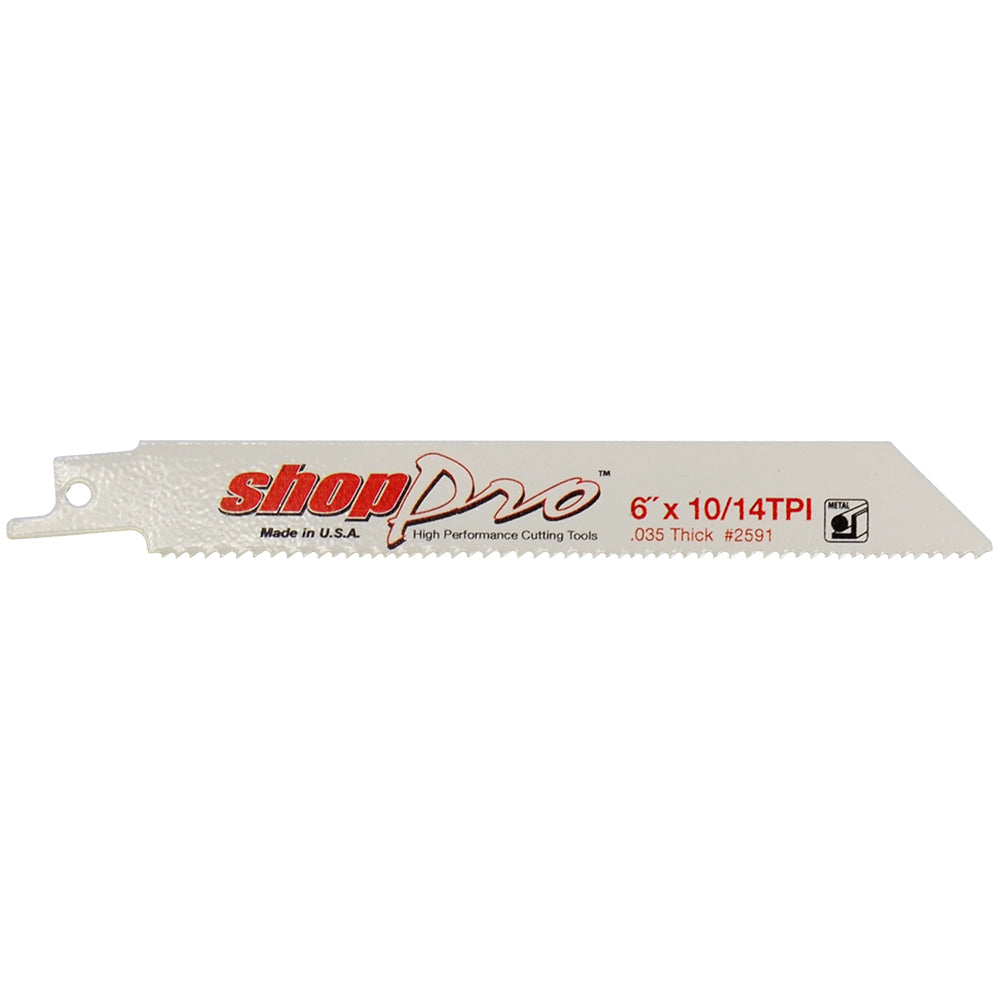 ShopPro 6 x 3/4 x .035 Cobalt Hybrid Wood & Metal Reciprocating Saw Blade - 10/14 Tpi