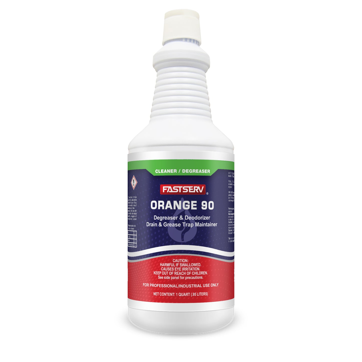 FastServ Orange 90 Heavy-Duty Citrus Degreaser & Deodorizer - 1 Quart Bottle