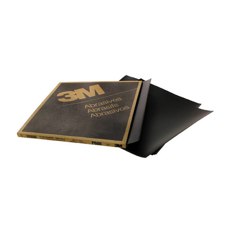 3M 9 Inch x 11 Inch P400 Imperial Wet / Dry Sand Paper Sheet Box of 50 Sheets