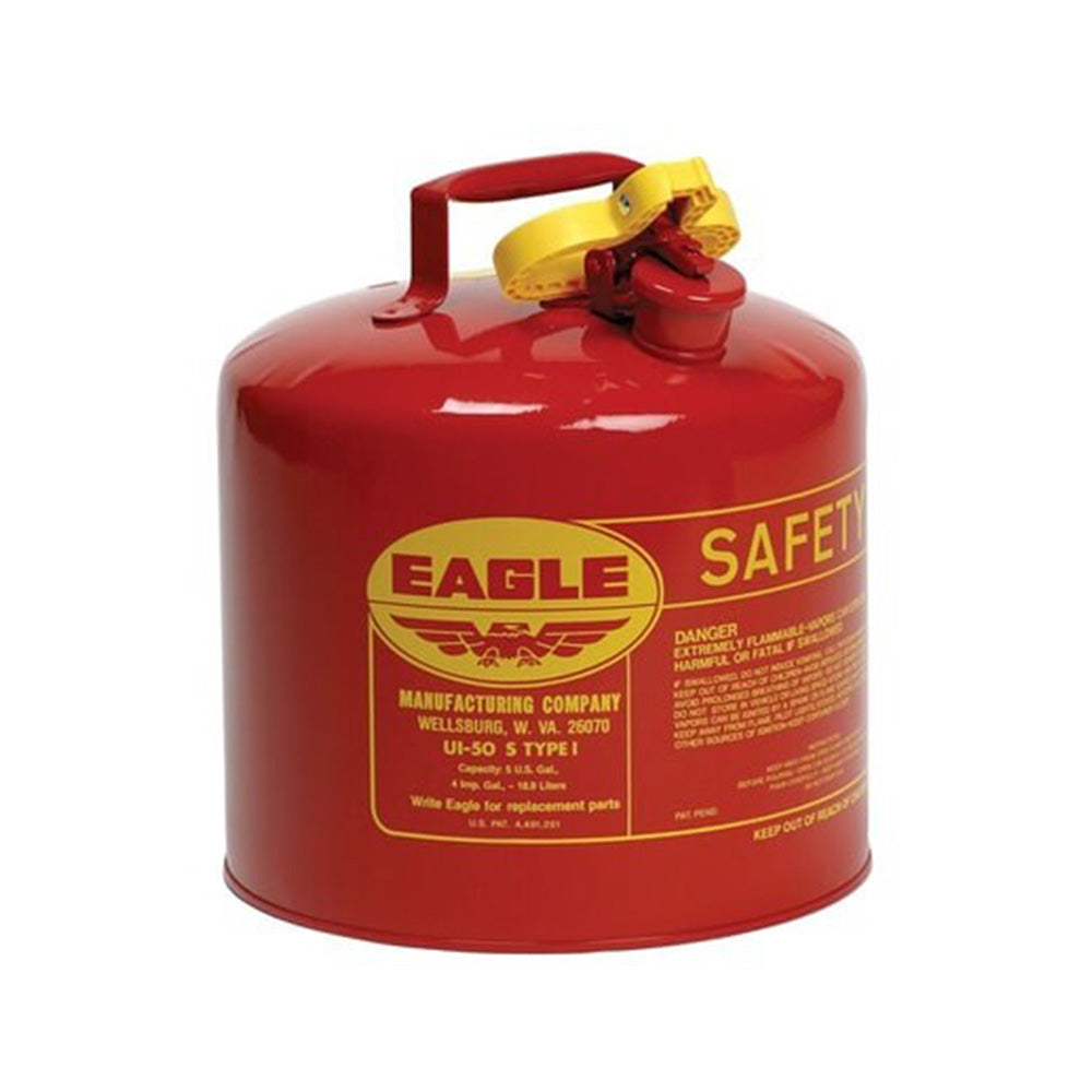 5 GAL RED STEEL GALV FUEL CAN