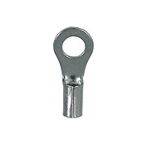 16-14 Gauge Uninsulated High Temperature Ring Terminal #8 Stud Nickel Plated Steel