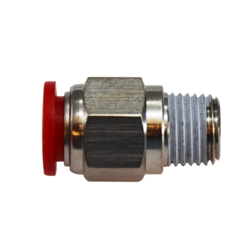 M6 Tube x 1/8 Inch BSPT Nickel Plated Brass Push-to-Connect Male Connector