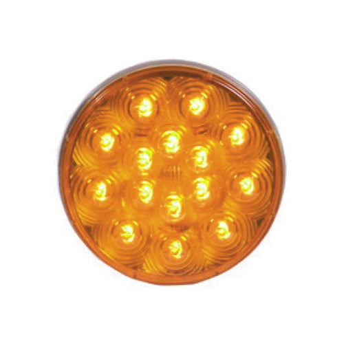 4 Inch Round 9 Led Park / Turn Light Amber With Grommet Mount
