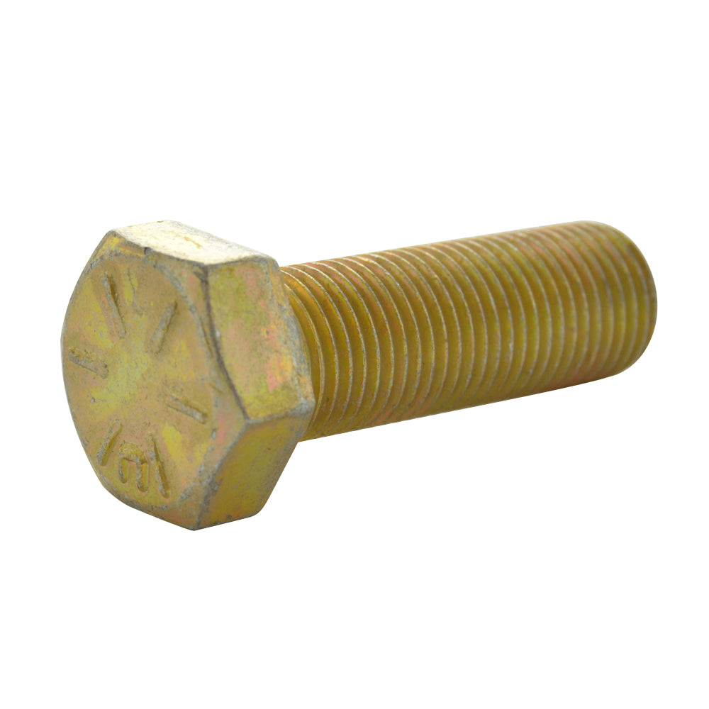 7/16-20 x 2-1/4 Inch Fine Grade 8 Yellow Zinc Steel Hex Head Cap Screw Usa