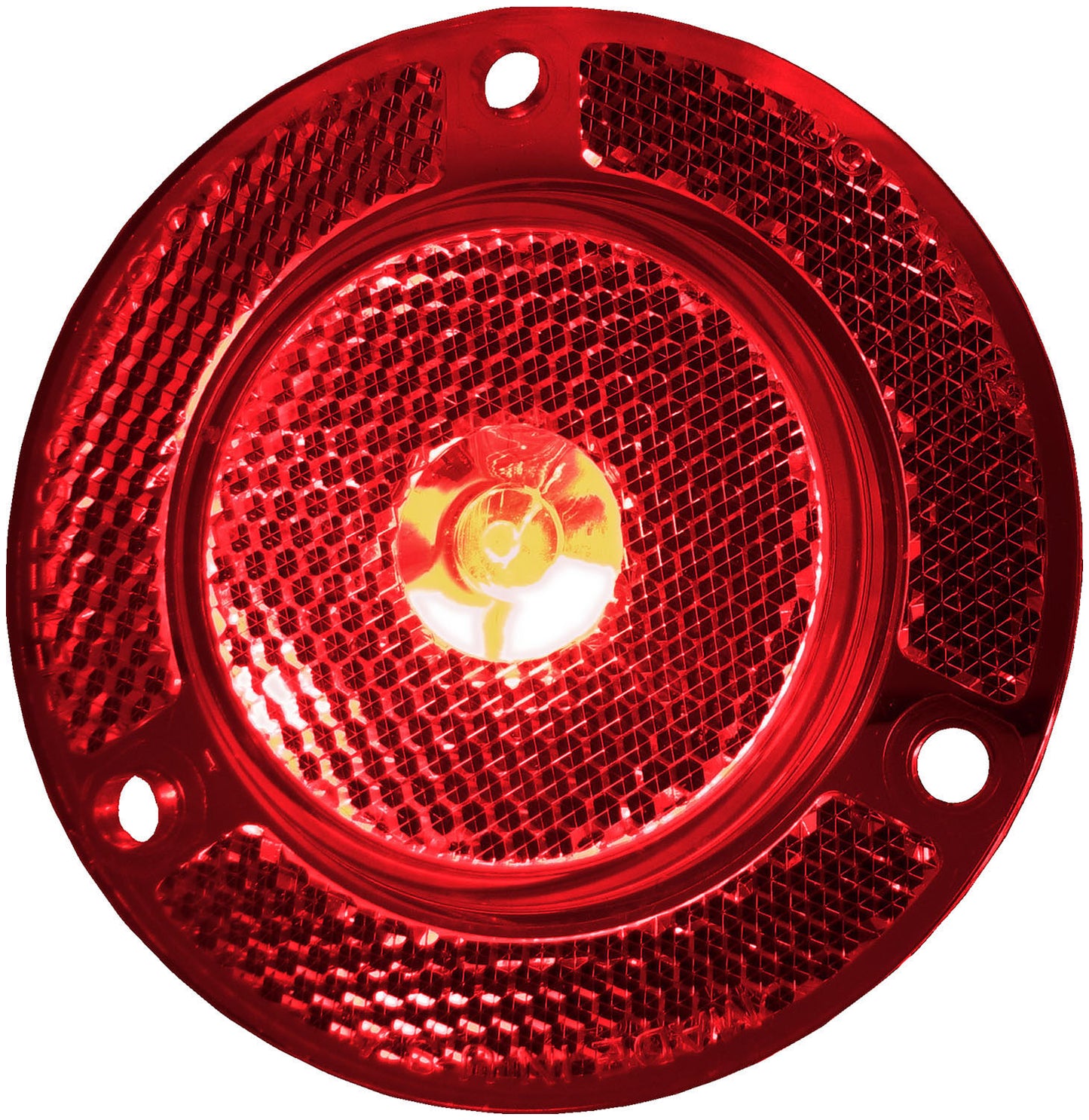 LED Marker/ Clearance- Round- Reflex Flange- 2?- Red