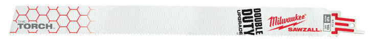 12 Inch x 1 Inch 18 TPI Milwaukee® Torch Sawzall Demolition Blade Pack of 5