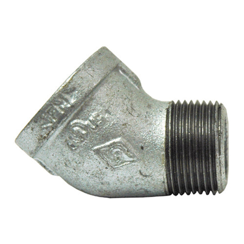 1 Inch Sch 40 Threaded Galvanized Malleable Iron 45 Degree Street Elbow