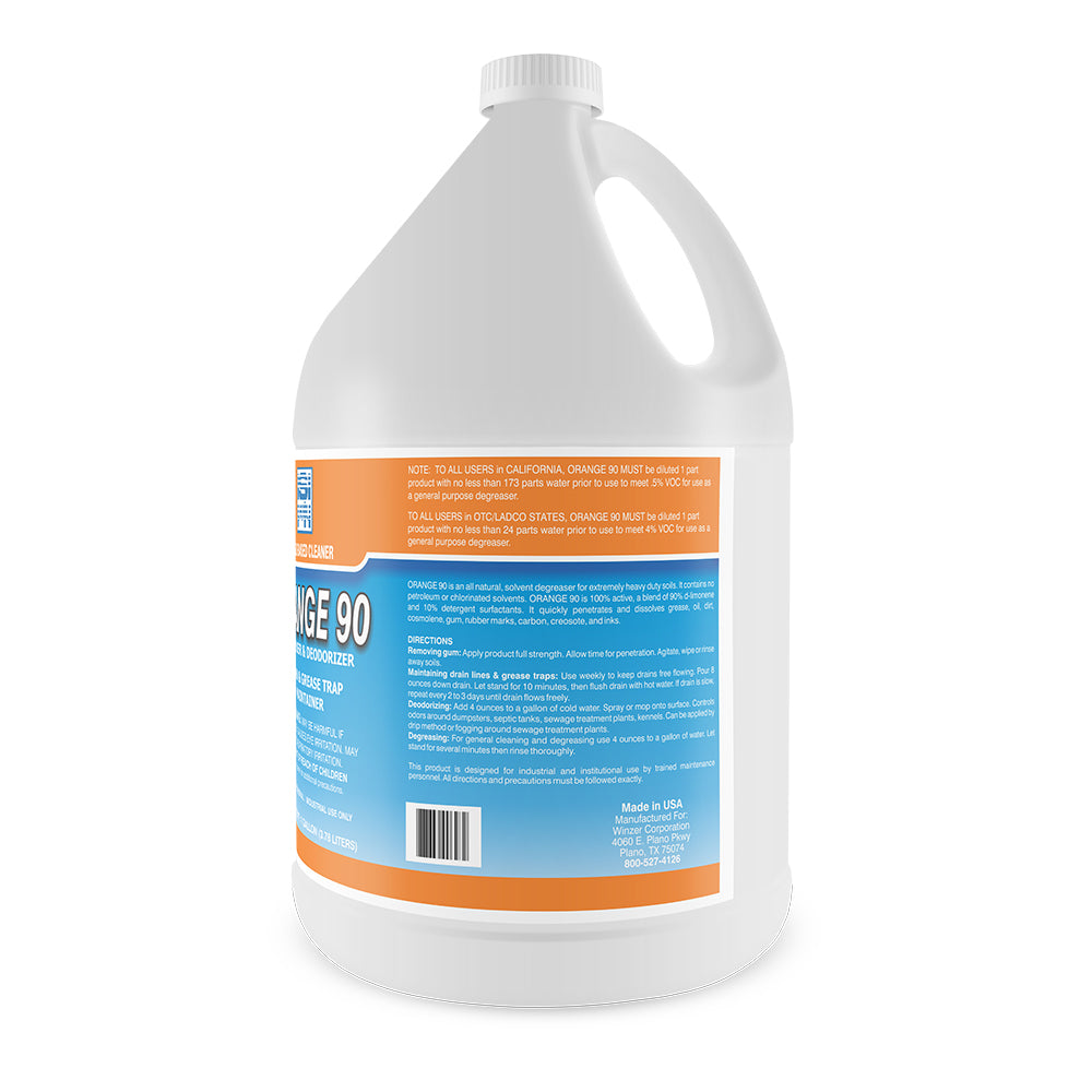 FastServ Orange 90 Heavy-Duty Citrus Degreaser & Deodorizer - 1 Gallon Bottle