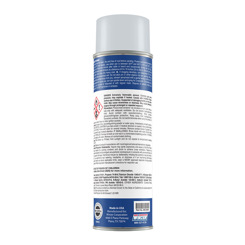 Winzer High Solids Flat Light Gray Primer Spray Paint - 17 oz Net Wt. - Aerosol
