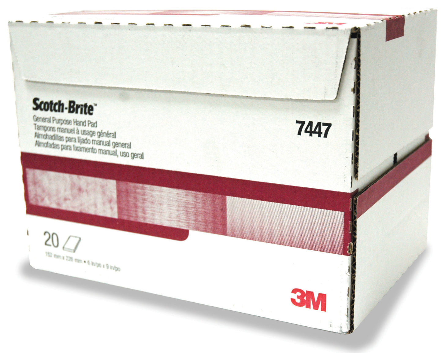 Box/20 - 3M 6 x 9 General Purpose Scuff Pad Maroon Aluminum Oxide
