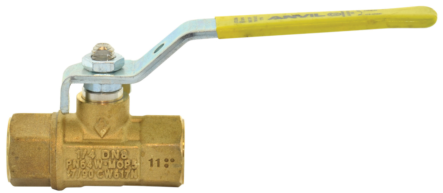 1/2 Inch NPT 600 psi WOG (150 psi Steam) Brass 171 Series 2-Piece Body Ball Valve
