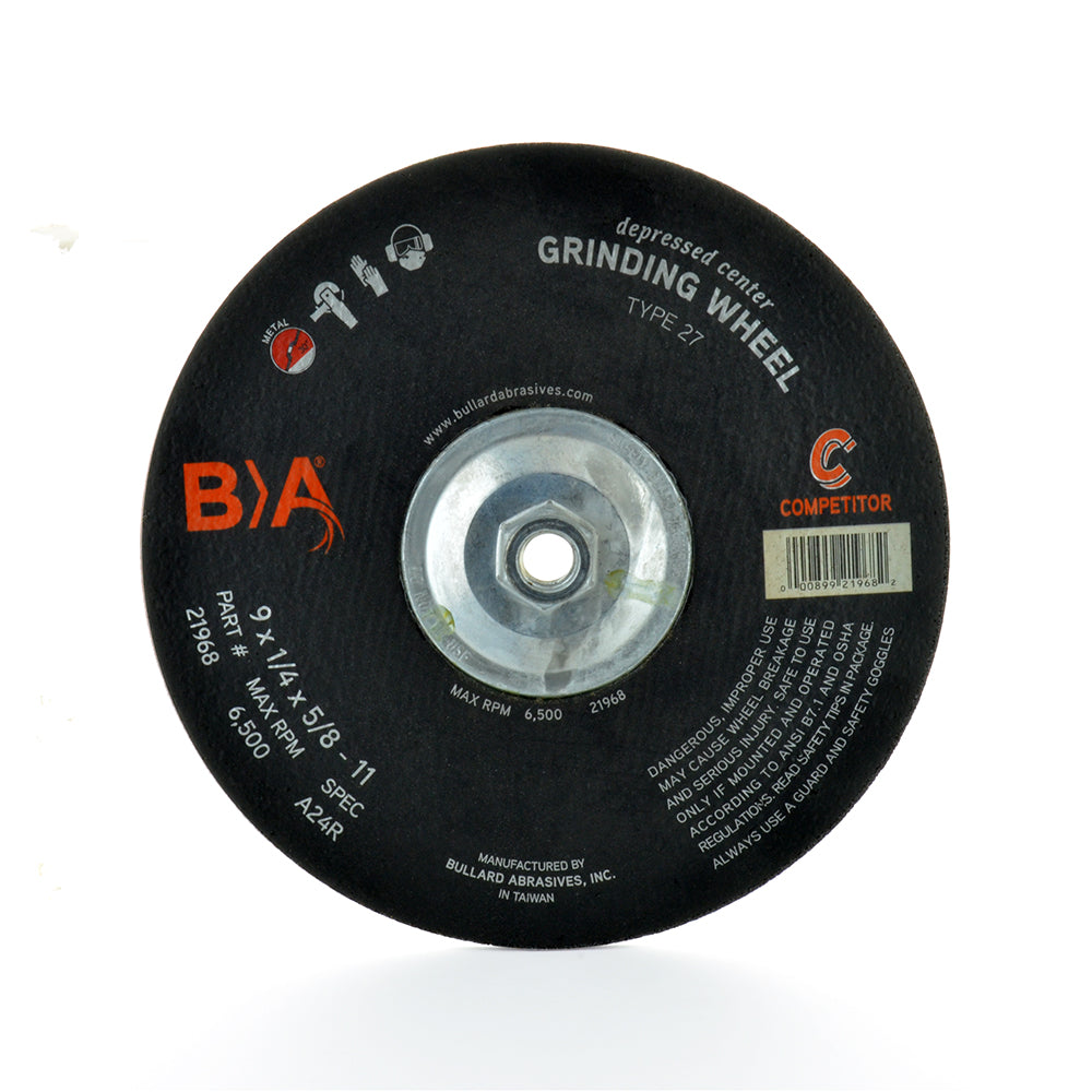 4 Inch x 1/4 Inch x 3/8 Inch A24R Grit Aluminum Oxide Light Grinding and Cut-Off Wheel