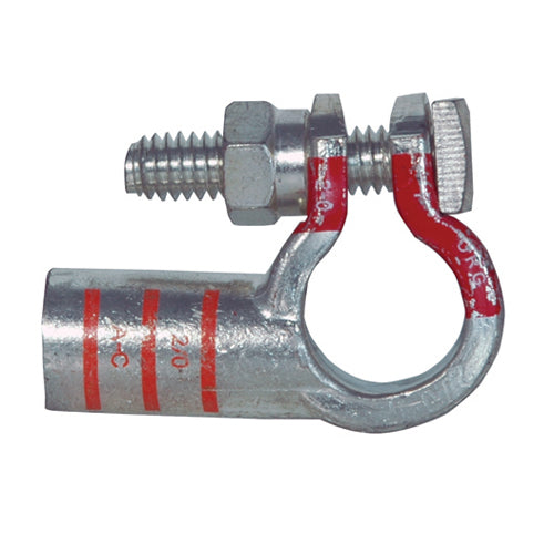2/0 Awg Orange A-C Electro-Tin Plated Solid Cast Copper Heavy Duty Positive Eco-Max® Left Elbow Terminal