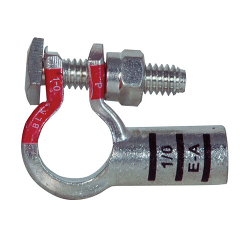 1/0 Awg Black E-A Electro-Tin Plated Solid Cast Copper Heavy Duty Positive Eco-Max® Right Elbow Terminal