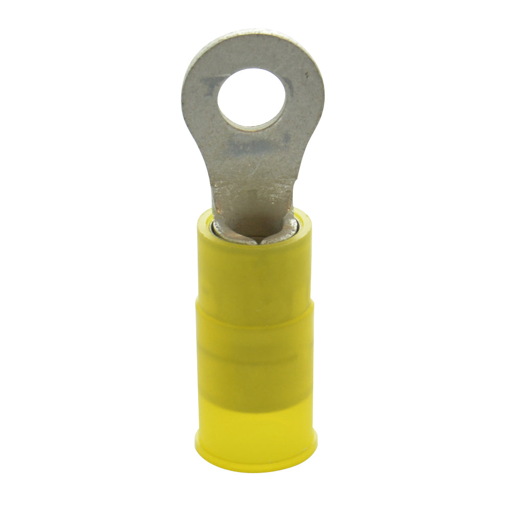 12-10 Gauge Ring Terminal #8 Stud Nylon Insulated Yellow