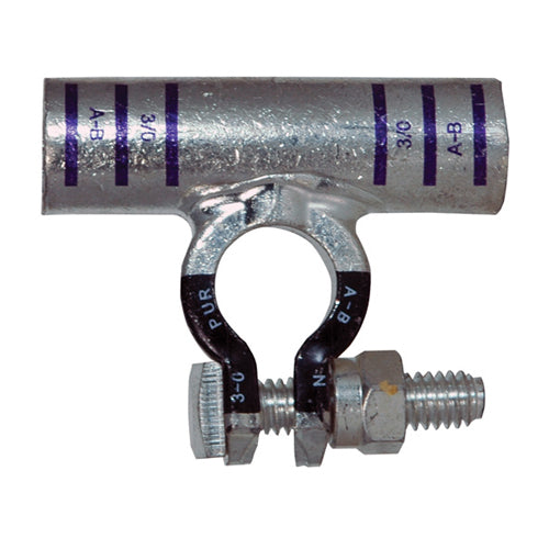 3/0 Awg Purple A-B Electro-Tin Plated Solid Cast Copper Heavy Duty Negative Eco-Max® Flag Battery Terminal