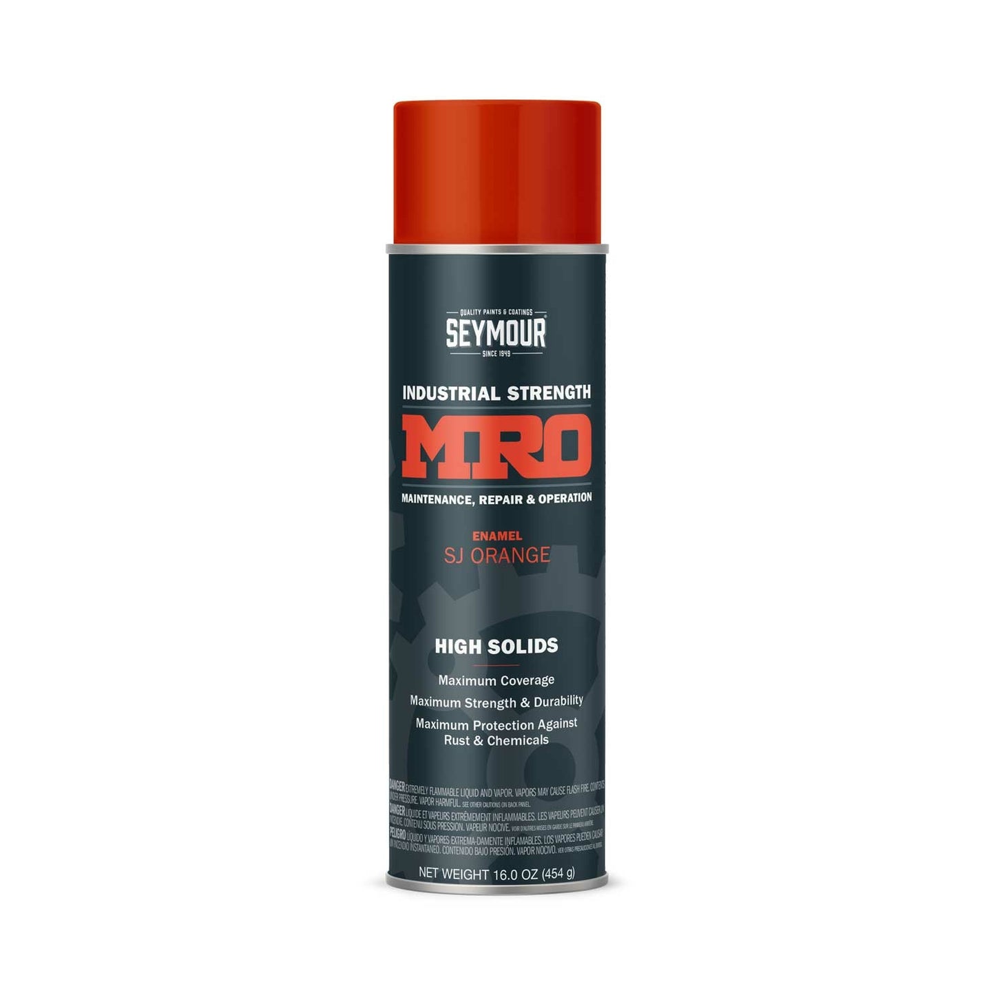 MRO Industrial High-Solids Spray Paint, SJ Orange - 16 OZ. Net Fill Wt.