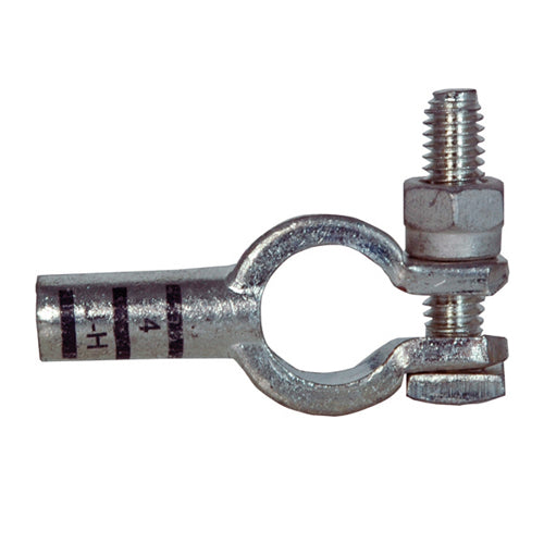 4 Awg Gray J-H Electro-Tin Plated Solid Cast Copper Heavy Duty Universal Eco-Max® Straight Battery Terminal
