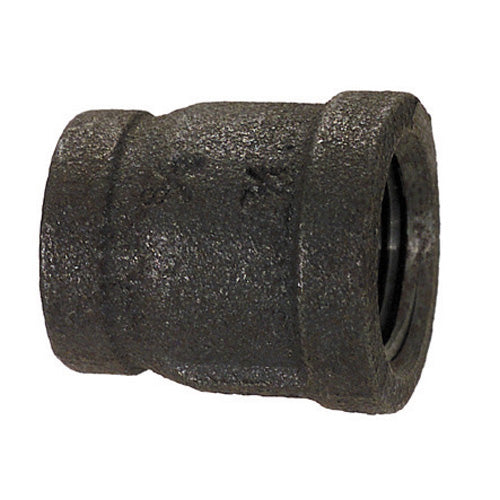 1/4" X 1/8" Schedule 40 Female NPT Black Malleable Iron Reducing Coupling