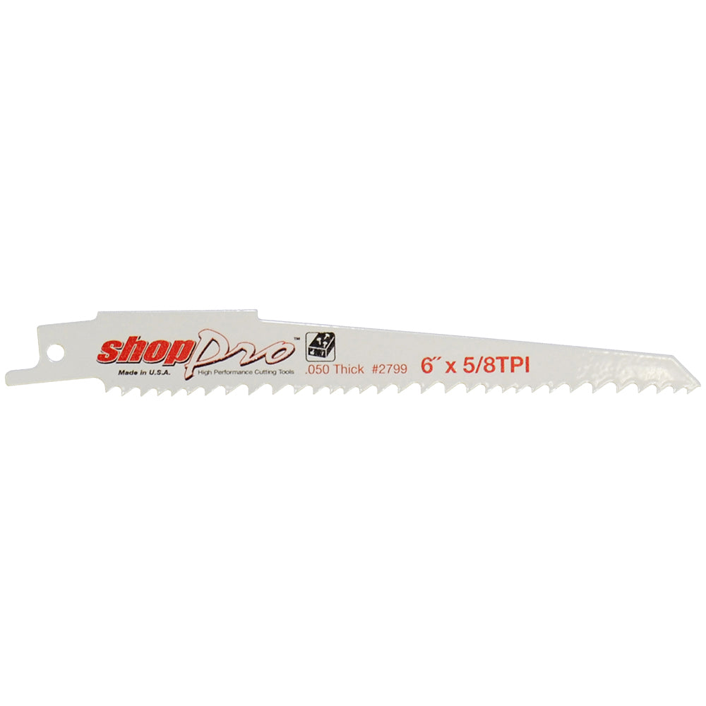 ShopPro 6 x 3/4 x .050 Cobalt Wood Reciprocating Saw Blade - 5/8 Tpi
