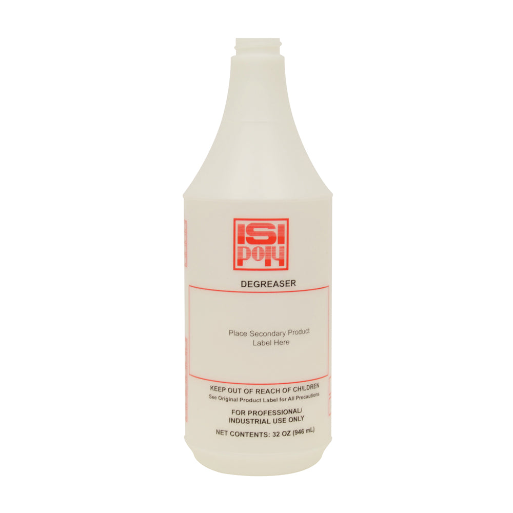 ISI Poly Degreaser Bottle - White Bottle W/ RED Lettering - 32Oz