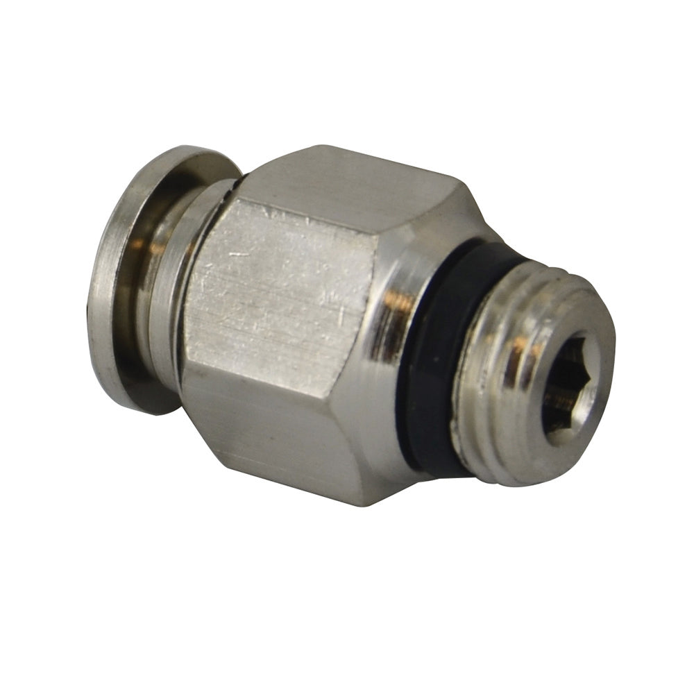 M6 Tube x 1/8 Inch Pipe Straight Male Adaptor Short - Universal Thread