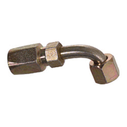 13/32 Inch X 1/2 Inch JIC 37 Degree Female Swivel 90 Degree Tube Elbow Yellow Zinc 213 N Series Weatherhead Field Attachable Coupling