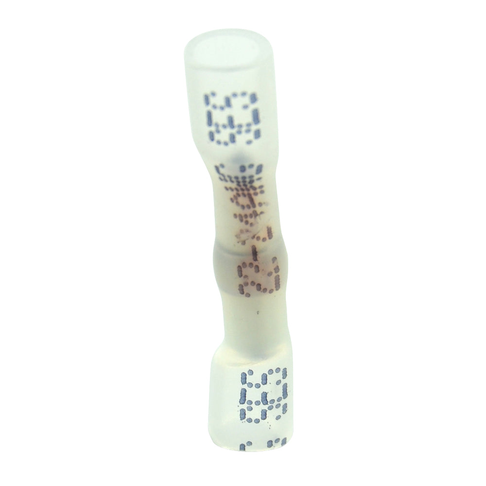 22-24 Gauge Butt Connector Crimp Solder and Heat Shrink Insulated Clear