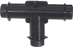 3/8 Inch x 3/8 Inch x 3/8 Inch Black Nylon Vacuum and Washer Hose Tee Connector