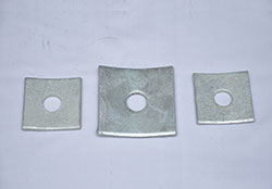5/8 x 3 x 3 Inch 1/4 thick Square Curved Hot Dip Galvanized Washer