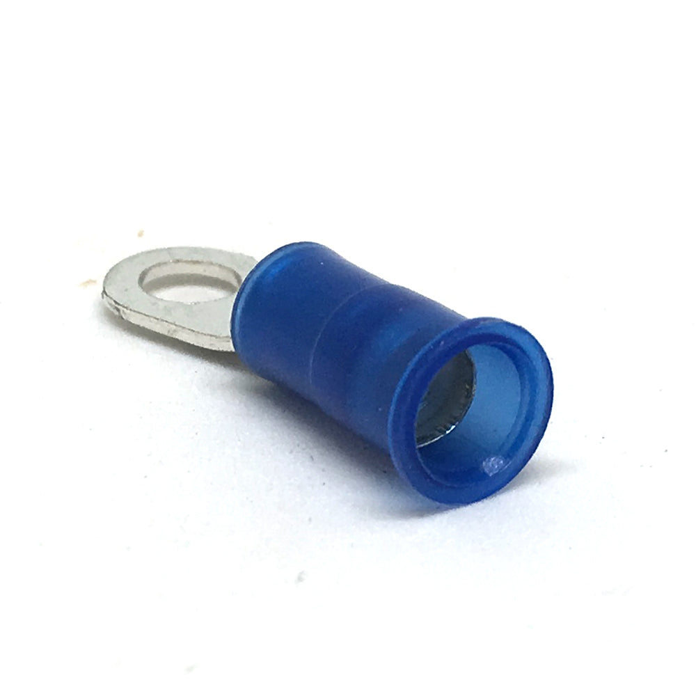16-14 Gauge Nylon Insulated Ring Terminal Blue #8 Stud