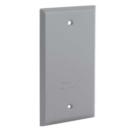 1-Gang Weatherproof Cover- Vertical/Horizontal- Blank- Gray