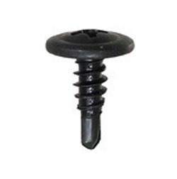#8 x 1/2 Inch Black Teks Phillips Oval Washer Head Drill Point Screw