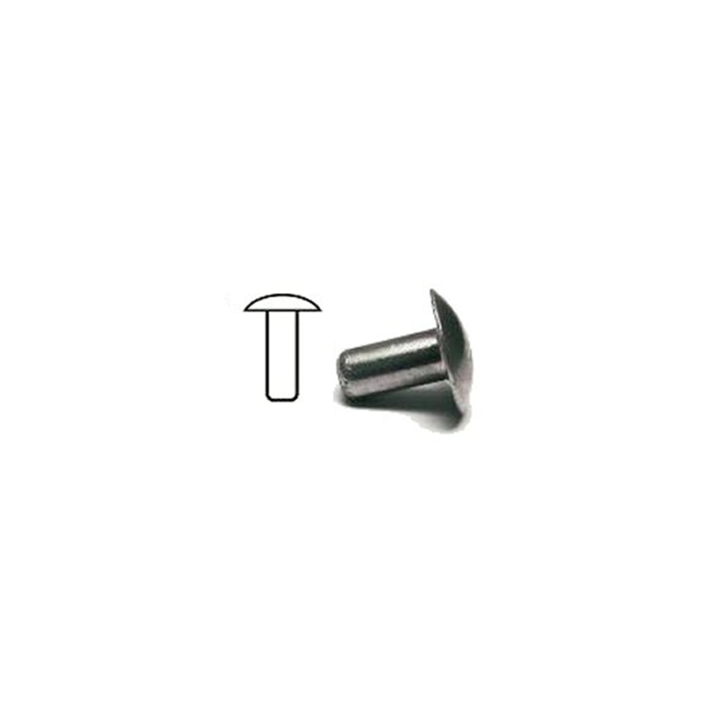 3/16 Inch Dia X 7/16 Inch Hard Alloy Aluminum Brazier Head Solid Rivet