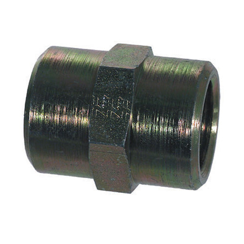 1/2 Inch x 1/4 Inch 5000 psi Zinc Plated With Clear Trivalent Chromatic Carbon Steel Pipe Coupling