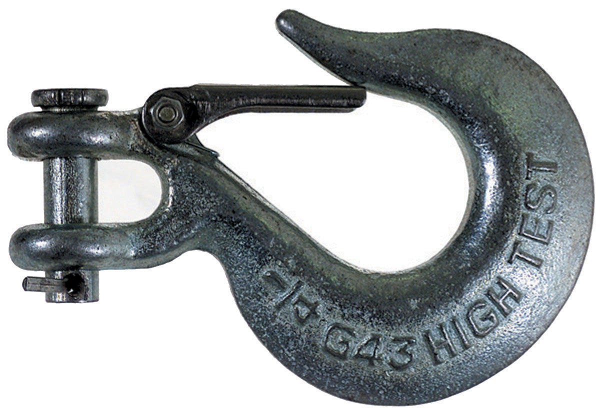 5/16 Inch Grade 43 Zinc Plated Carbon Steel Clevis Slip Hook With Latch