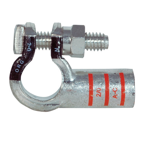 2/0 Awg Orange A-C Electro-Tin Plated Solid Cast Copper Heavy Duty Negative Eco-Max® Right Elbow Terminal