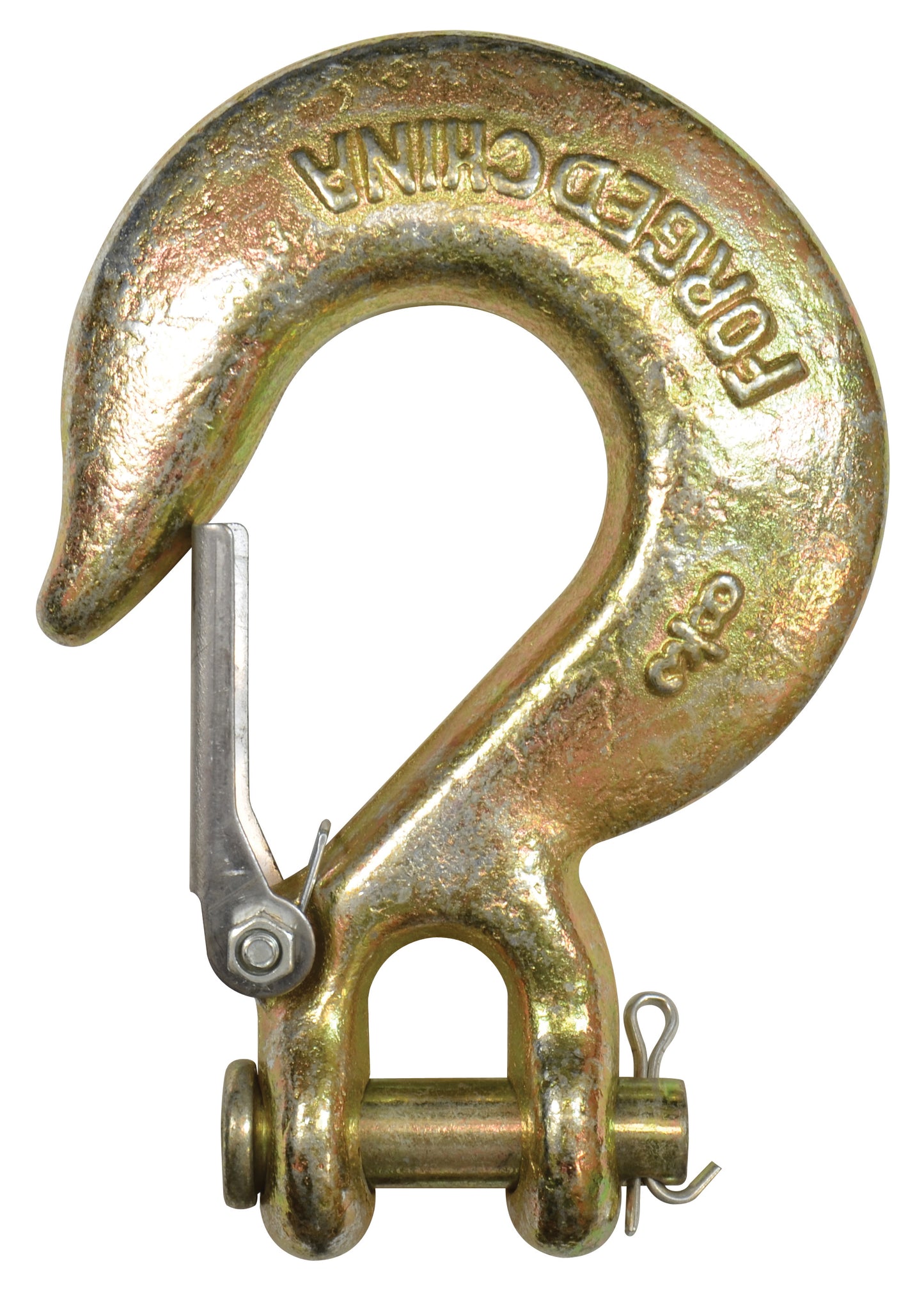 3/8 Inch Grade 70 Yellow Chromate Latch Installed Alloy Clevis Slip Hook