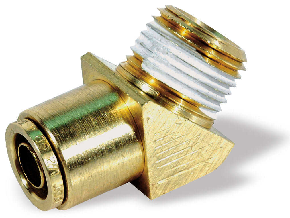 1/2 Tube x 1/2 Inch Brass 45 Degree Male Elbow Push On Air Brake Connector