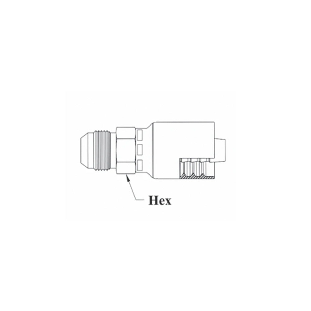 1/2 inch Hose x 3/4X16 JIC 37 Male Rigid