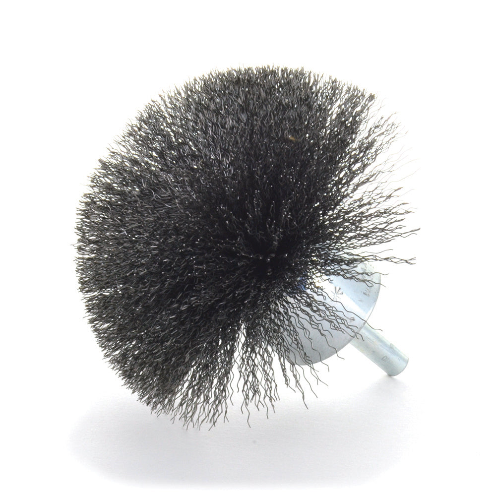 3 Inch x .008 Inch x 1/4 Inch Stem Mounted Carbon Steel Circular Flared Specialty Brush