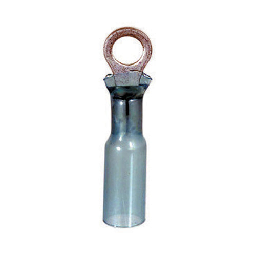 16-14 Gauge Ring Terminal #10 Stud Heat Shrink Nylon Insulated Blue