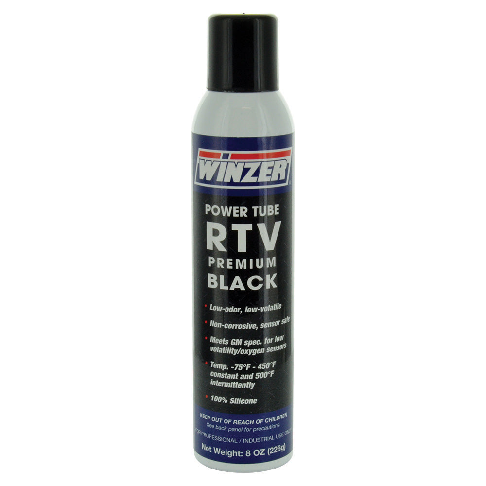 Winzer Power Tube Premium RTV Silicone Gasket Maker Black - 6.75 Oz Net Wt. - Aerosol