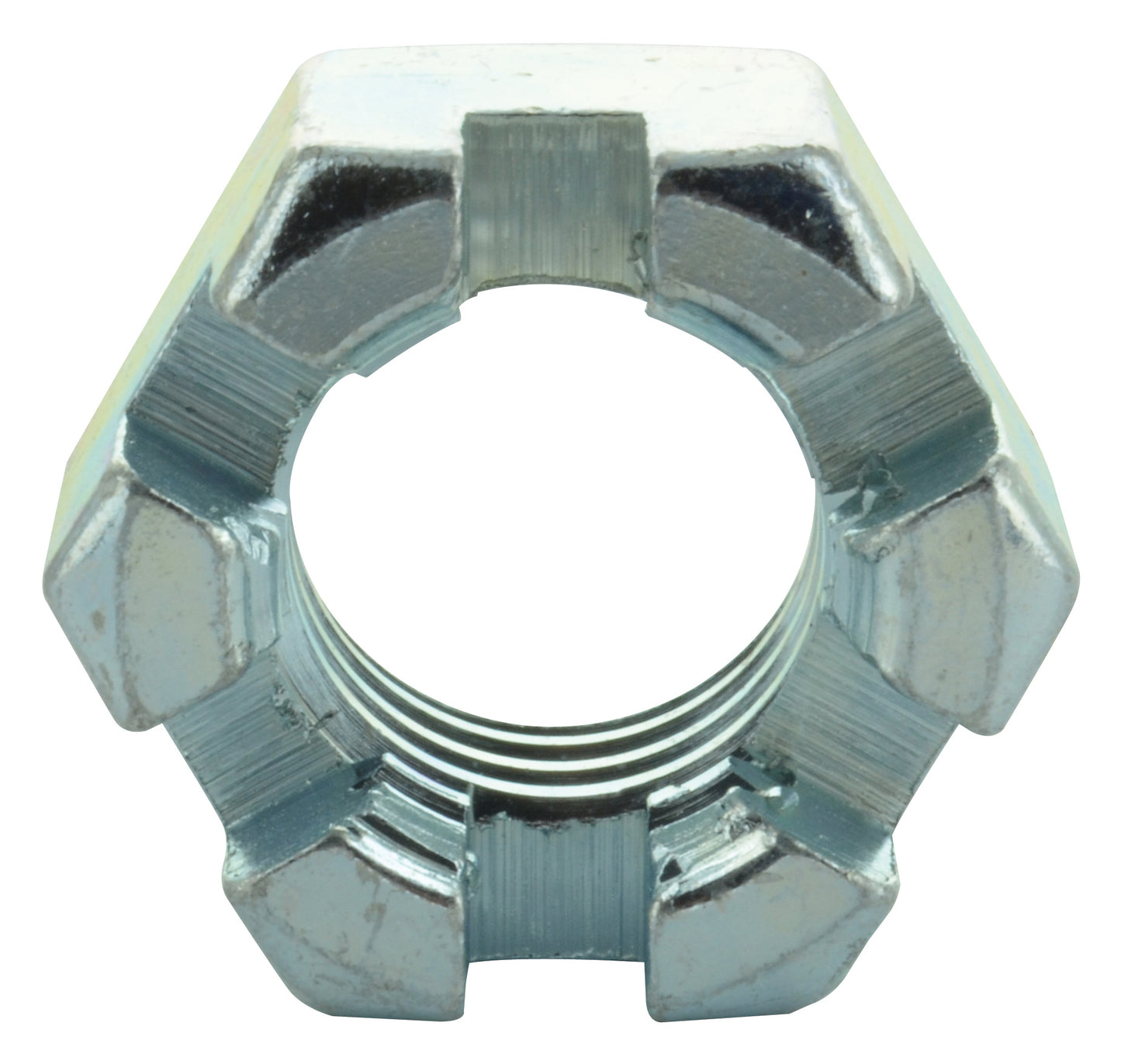 1-1/8-12 Fine Zinc Plated Grade 2 Slotted Finished Hex Nut